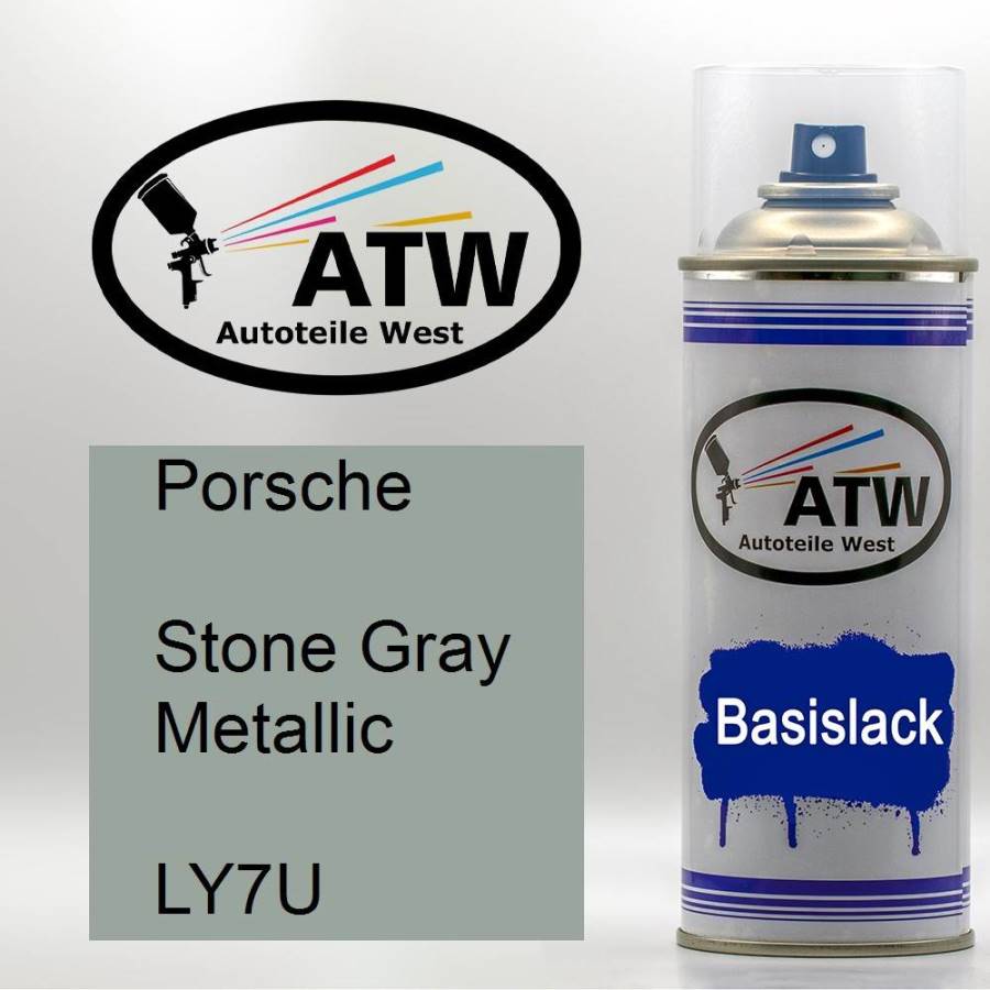 Porsche, Stone Gray Metallic, LY7U: 400ml Sprühdose, von ATW Autoteile West.